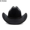 Vintage Western Cowboy Hat for Men Women with Shapeable Wide Brim Cowgirl Felt Hat Cloche Church Sombrero Hombre Caps