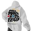 European Trendy Unisex Hoodie with Printed Design, Plus Velvet, Long Sleeve, Drop Shoulder - Perfect for Spring and Autumn.
