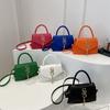Trendy Elegant Faux Leather Tassel Handheld Small Square Bag For Women In Various Colors