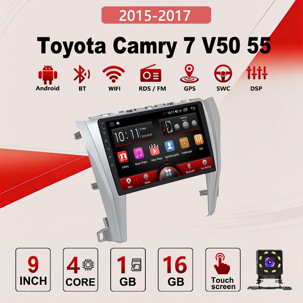2Din Android Car-Play Car Radio,Toyota Camry 7 V50 55 2015-2017,Multimedia Player Head Unit Stereo GPS Navigation BT WIFI,2+32GB