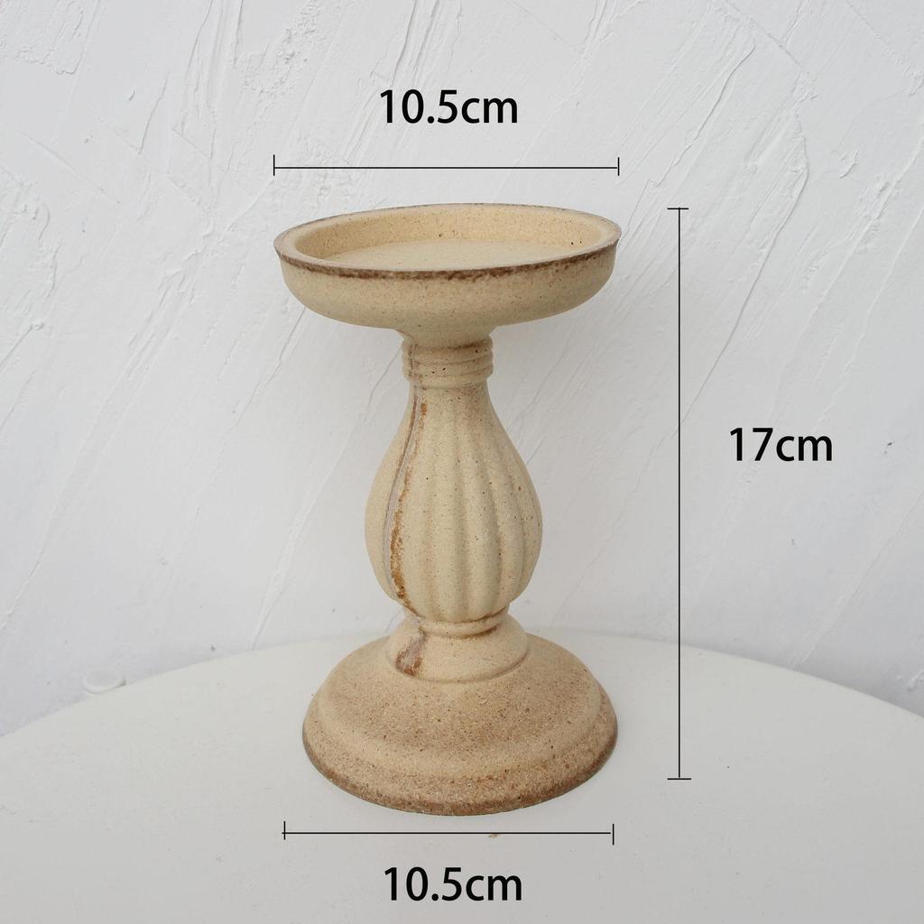 Vintage-Style Wooden Candle Holder - Rustic Decor & Photography Prop