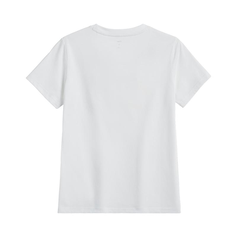 Li Ning Mother Logo Printed Loose Comfortable Casual Short Sleeve T-Shirt Women T-Shirts White AHSVA76-2