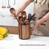 Extra Large Acacia Wood Utensil Holder - 360° Rotating Countertop Organizer, 19.3cm Kitchen Storage for Spoons, Whisks