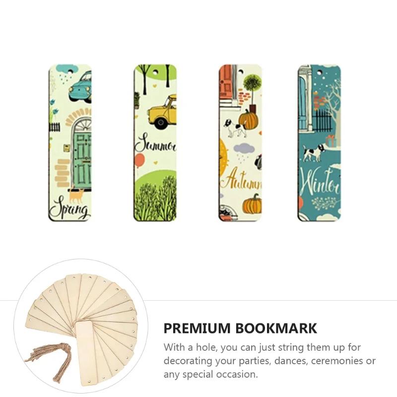 Latest Models Wooden Bookmark DIY Blank Page Marker Hanging Tags Practical Premium Student Supplies Elegant Gift Wood Bookmarks