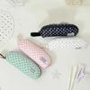 Aesthetic Dot Pencil Case Portable Korean Style Pencil Pouch Handheld Large Capacity Stationery Organizer Students