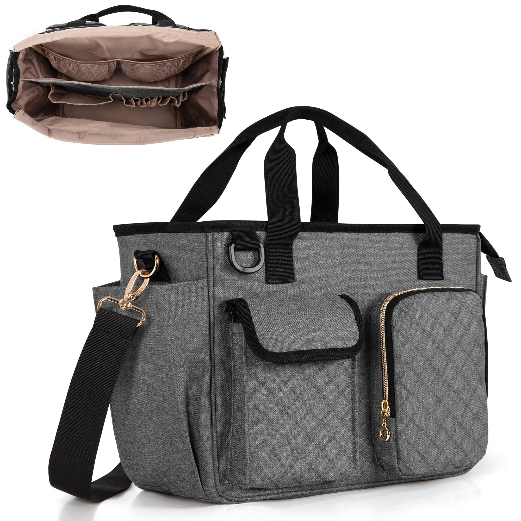 

Teacher Office Tote 8 6 Pen Shoulder Business Commuting to Gray [Luxja] Bag, Bag, A4, Pockets, Slots, Bag, Bag, School, Meetings, Multifunctional, сірий колір
