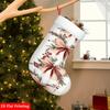 Christmas decoration fireplace hanging stockingChristmas Bows and Berries on Striped Socks & Holiday Gift Bags