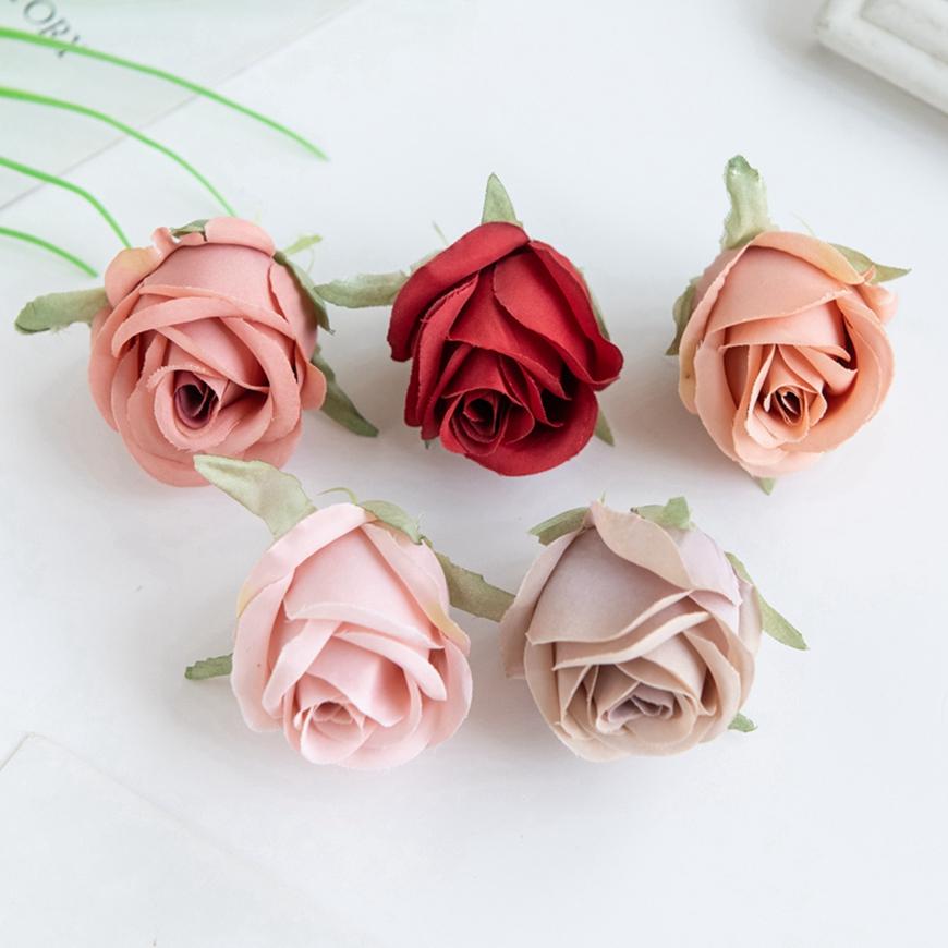 Artificial Flowers Silk Roses Heads Garland Accessories Home Table Wedding Festival Decoration Valentine's Day Clothes Ornaments
