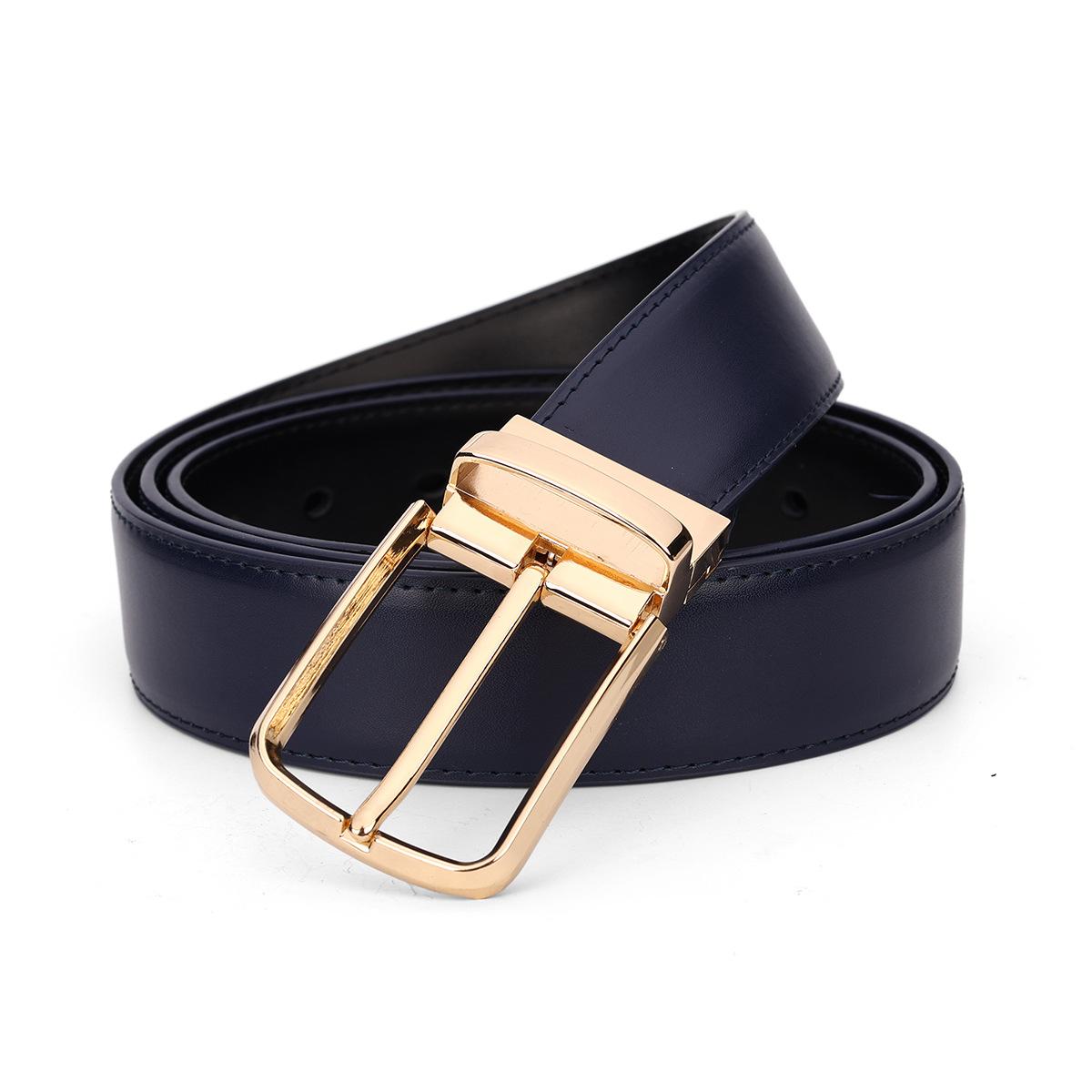 

Double-Sided Men S Belt Men S Leather Pin Buckle Cowhide Belt Premium Business Versatile Casual Pants Belt New 135cm