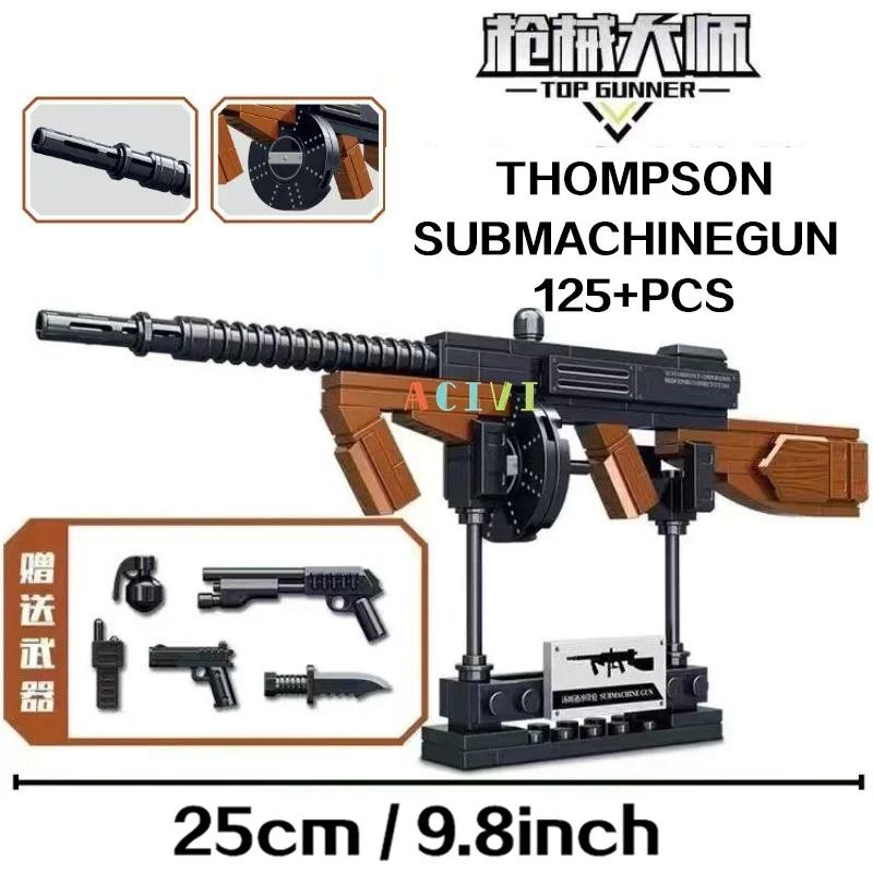 Technical Building Blocks toys Gun AK47 Revolver Submachine Sniper Barrett WW2 Military Army War SWAT Weapon Model for children