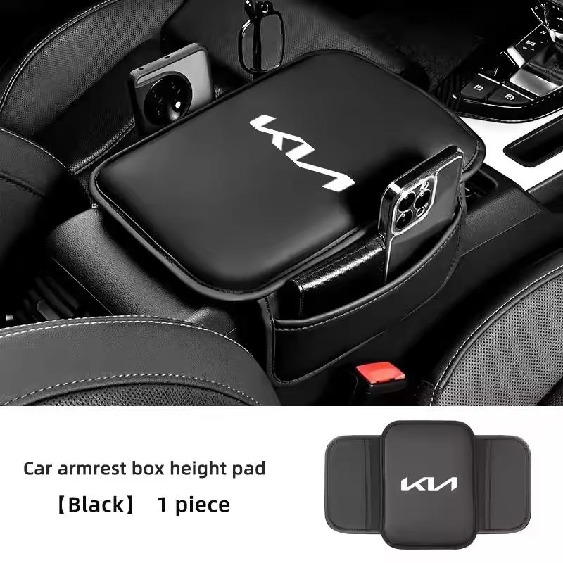 JUNT9 Car Armrest Mats Arm Rest Cushion Interior Accessories For Kia Rio Soul Cerato Soent Sportage Picanto K5 Forte Niro Morning Ceed