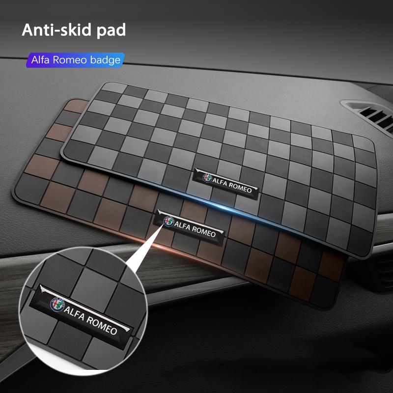 Car Plaid Anti Slip Pad Auto Dashboard Storage Mat For Alfa Romeo Giulietta Mito 159 Giulia Stelvio 156 147 Tonale Brera DiscoIW8