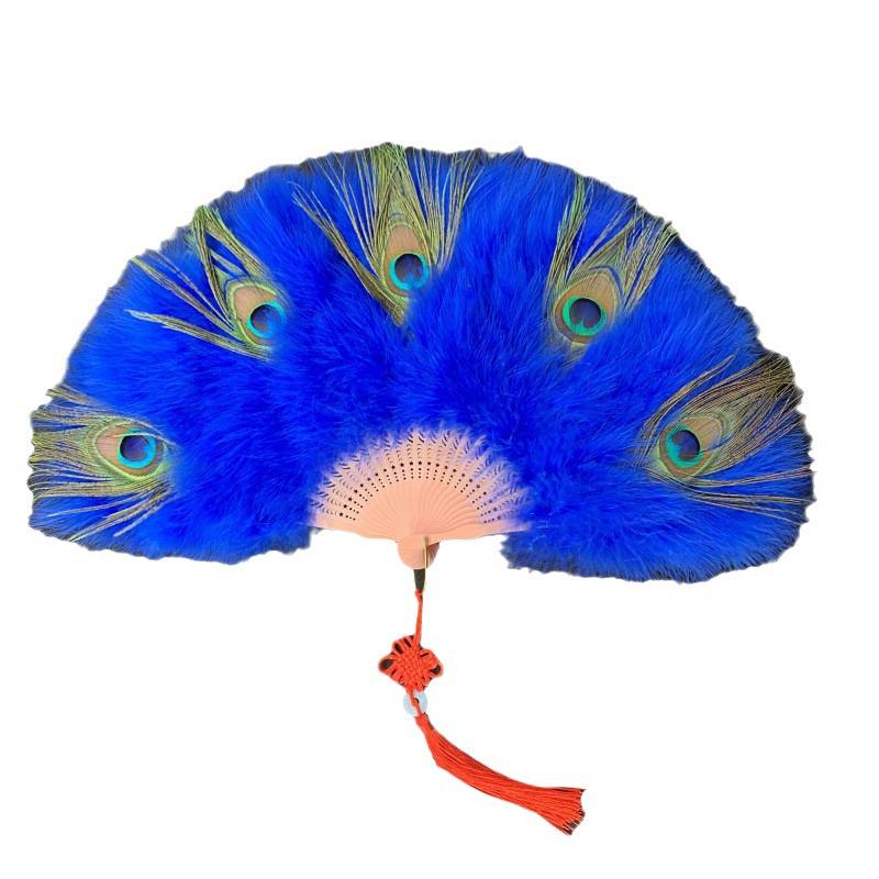 Peacock Feather Fan: Live Stream Cheongsam Fashion Show Accessory