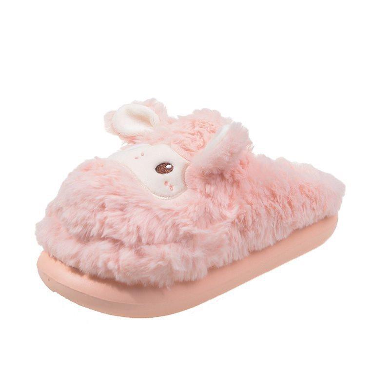 Shi Xiao Baotou Slippers New Autumn and Winter Cute Cartoon Warm 2025 Home Winter Cashmere Cotton Slippers Women