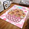 Cute Capybara Print Carpet for Bedroom Living Room Bedside Sofa Floor Mat Modern Home Decor Area Rug Kids Room