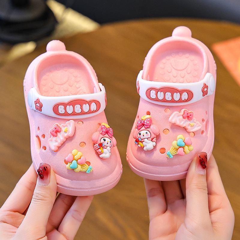 Chaussures Sabots Dessin Animé DIY pour Enfants Filles, Claquettes d'Été pour Tout-Petits, Bout Anti-Collision Mignon, Âges 1-3