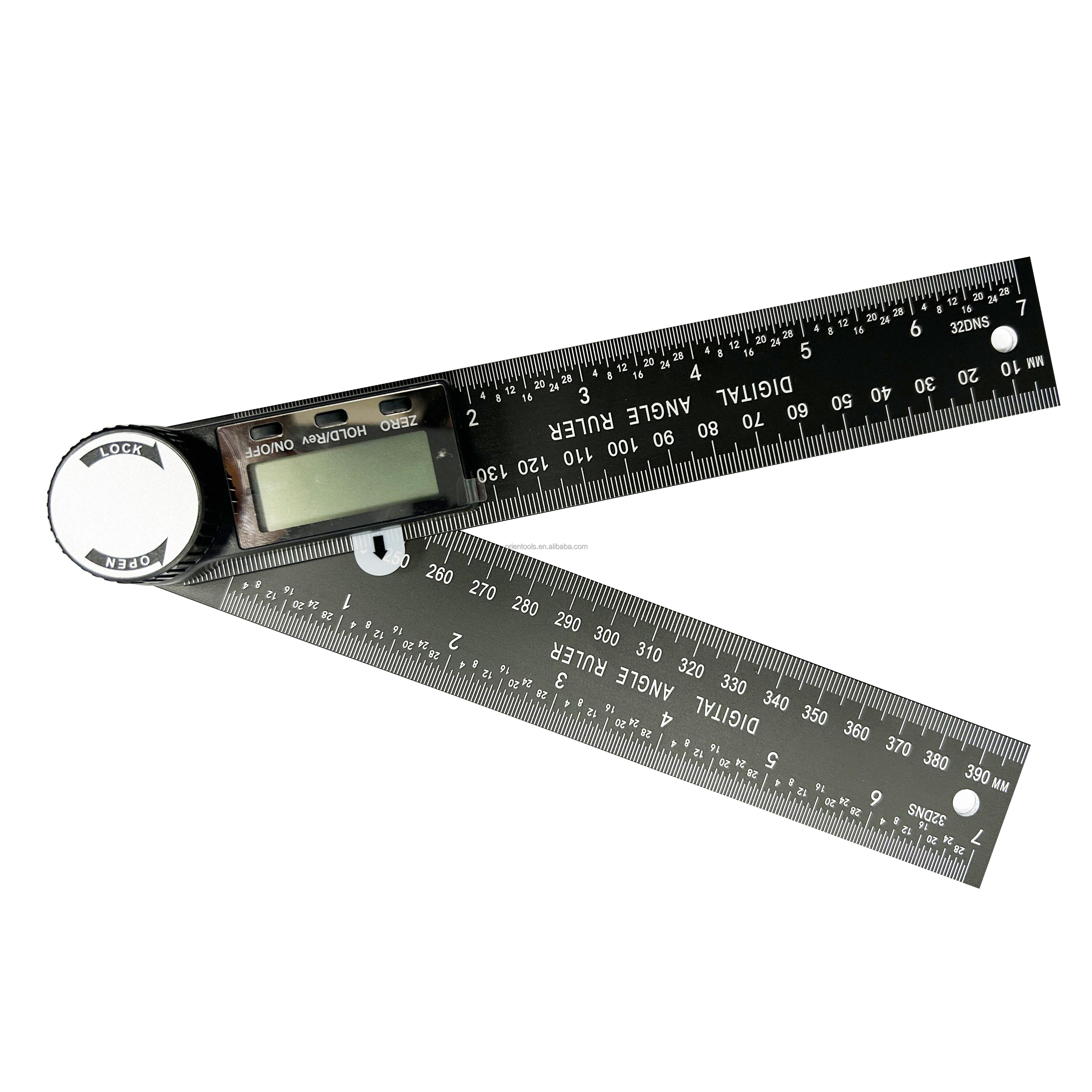300 mm 12 Inch Black Aluminum Digital Angle Ruler 0-3m