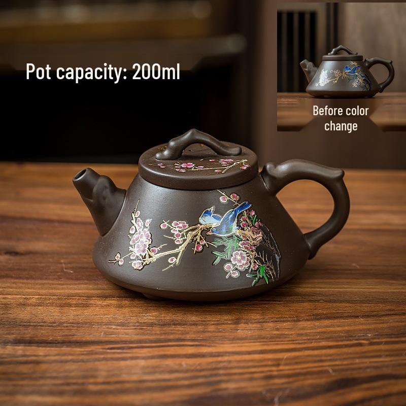 Original Ore Color-Changing Phoenix Cry Purple Clay Teapot - Large Capacity for Brewing Tea