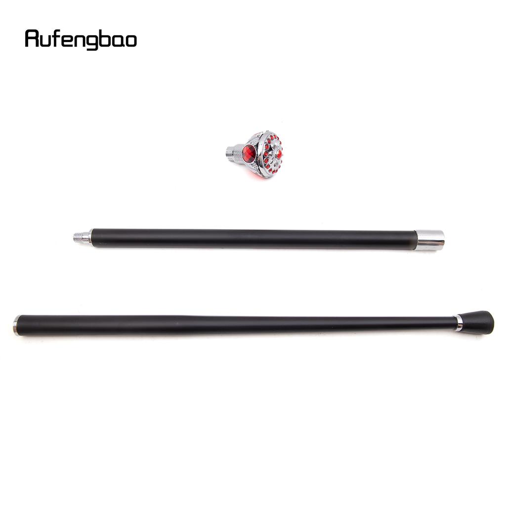 Weiß Roter Blumenball Mode Spazierstock Dekorativer Stock Cospaly Vintage Party Modischer Spazierstock Krummstab 91cm