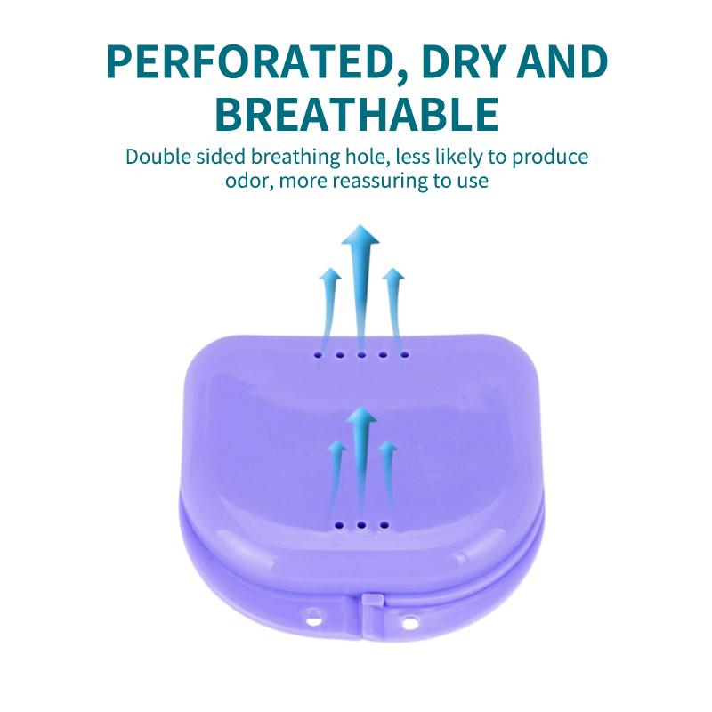 1Pcs Colorful Dental Braces Retainer Case Denture Tray Box Vent Holes Mouth Guard Aligner Braces Denture Box