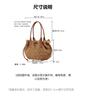 Women's Woven Beach Bag Straw Handbag Casual Snap Button Satchel Tote Bag Vintage Braided Shoulder Bag for Travel Beach Vacation