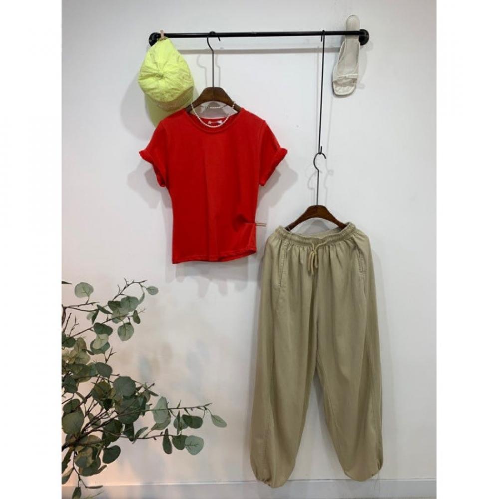 C S In The Room Women baSiC Semi Crop ShorT Sleeve T ShirT 4Color