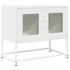 VidaXL Meuble TV blanc 68x39x60,5 cm acier laminé à froid, banc tv, meuble hifi, centre de divertissement, buffet tv, meuble 853337
