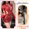 Sex Lingerie Sexy Lace Perspective Seduction Retro Hollowed-out Cheongsam Uniform Set