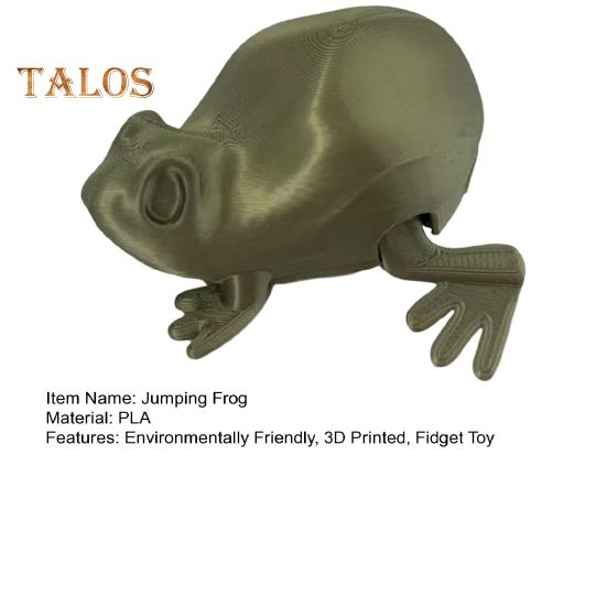 Jumping Frog Toy 3D Printed Frog Model Reptile Figurine Interactive Frog Fidget Toy for Kids And Adults School Projects