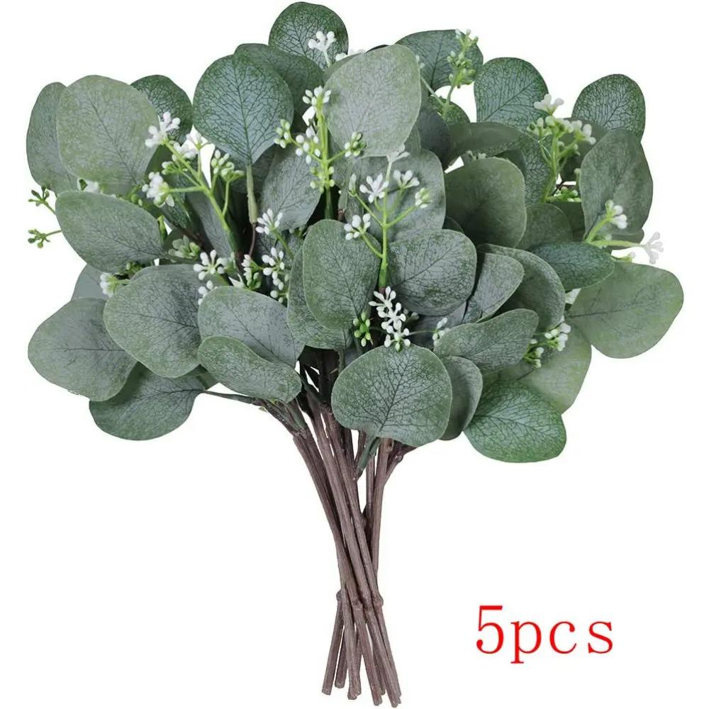 

Искусственные листья эвкалипта стебли эвкалиптовая ветвь с плодами рождественские цветочные букеты свадебная праздничная зелень домашний декор