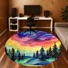 1pc rainbow forest Round Chair mat office Area Rug - Non-Slip, Floor Mat for Office, Bedroom, Ideal home decor gift p0105010