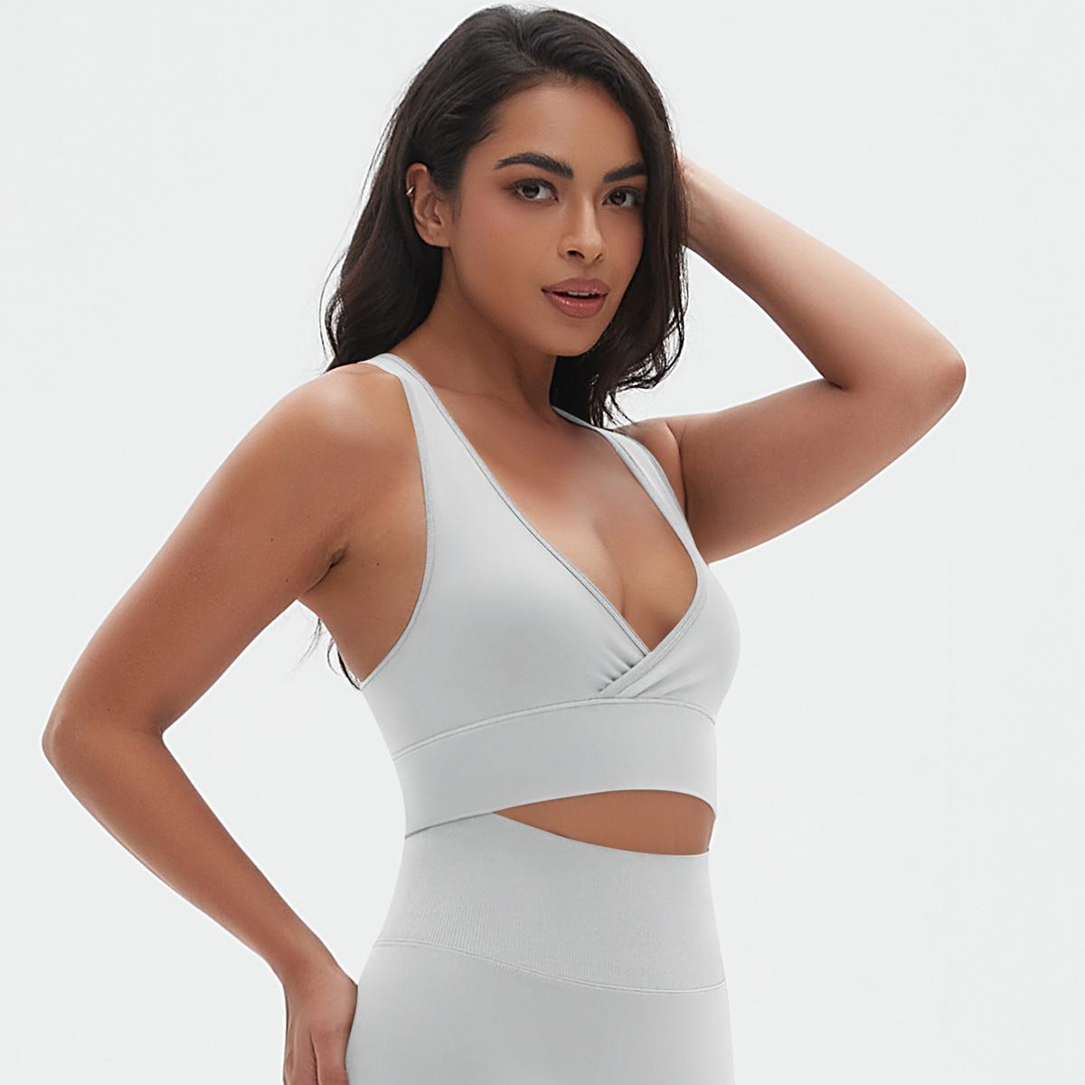 Auroth женский бюстгальтер для йоги дышащий быстросохнущий спортивный топ ударопрочный — фото 20