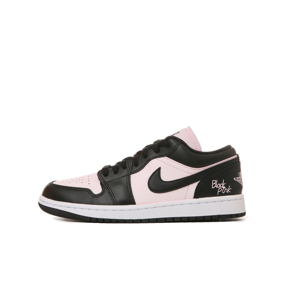 Jordan Air Jordan 1 Slip Resistant, Abrasion Resistant, Lightweight Low Top Vintage Basketball Shoes Women's Pink Black DC0774-101(Team243-S-BOX)