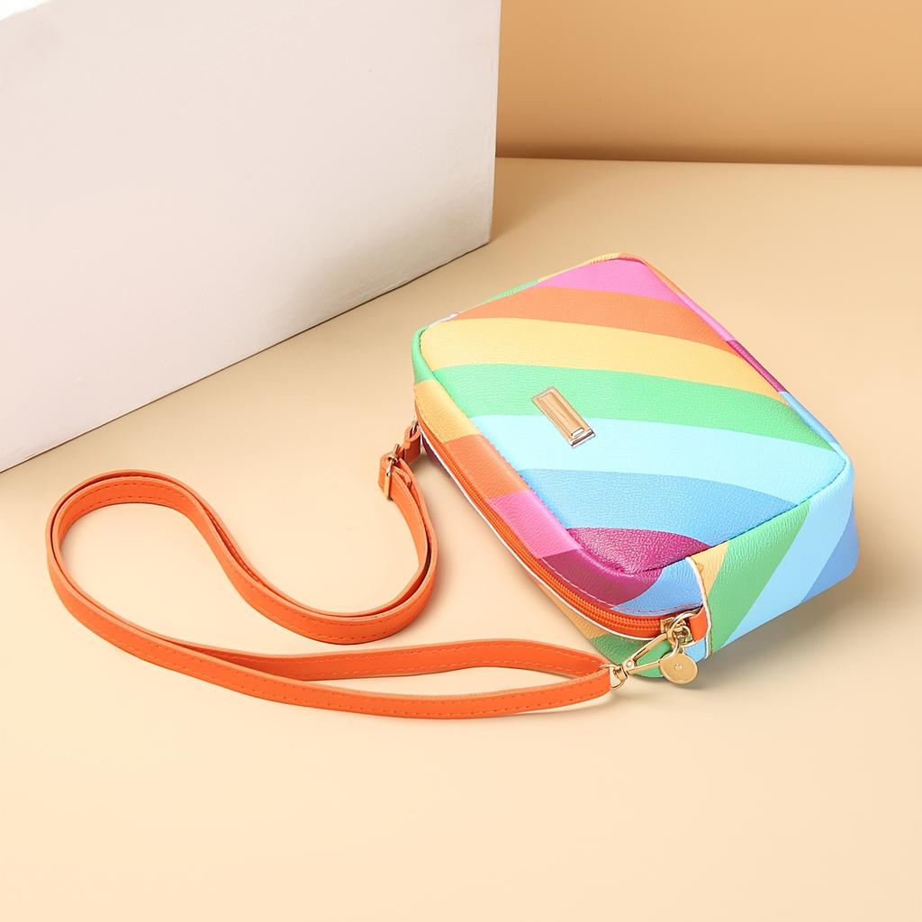 Stylish Crossbody Bag for Women, Colorful Small Square Bag Perfect for Outings, Versatile for Casual And Commuting Use, Makeup Bag