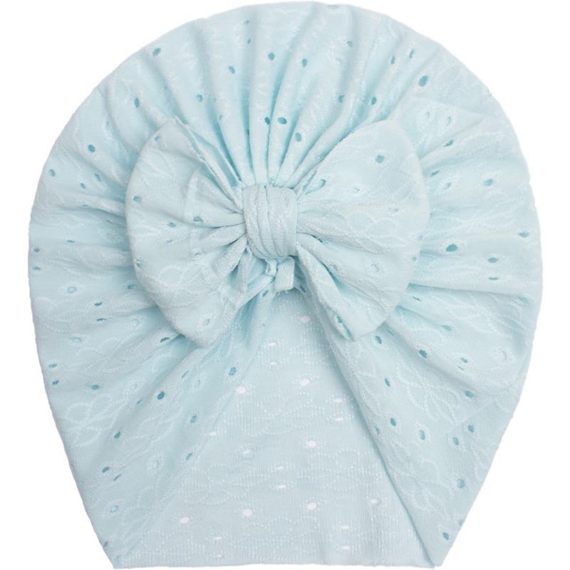 New Baby Jacquard Bow Hat, Children's Breathable Striped Pullover Hat, Baby Hat