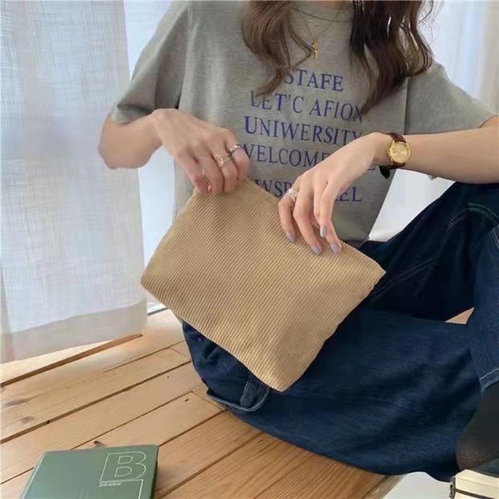 

Вельветовая Холщовая Косметичка: Женская портативная косметичка и пенал в корейском стиле