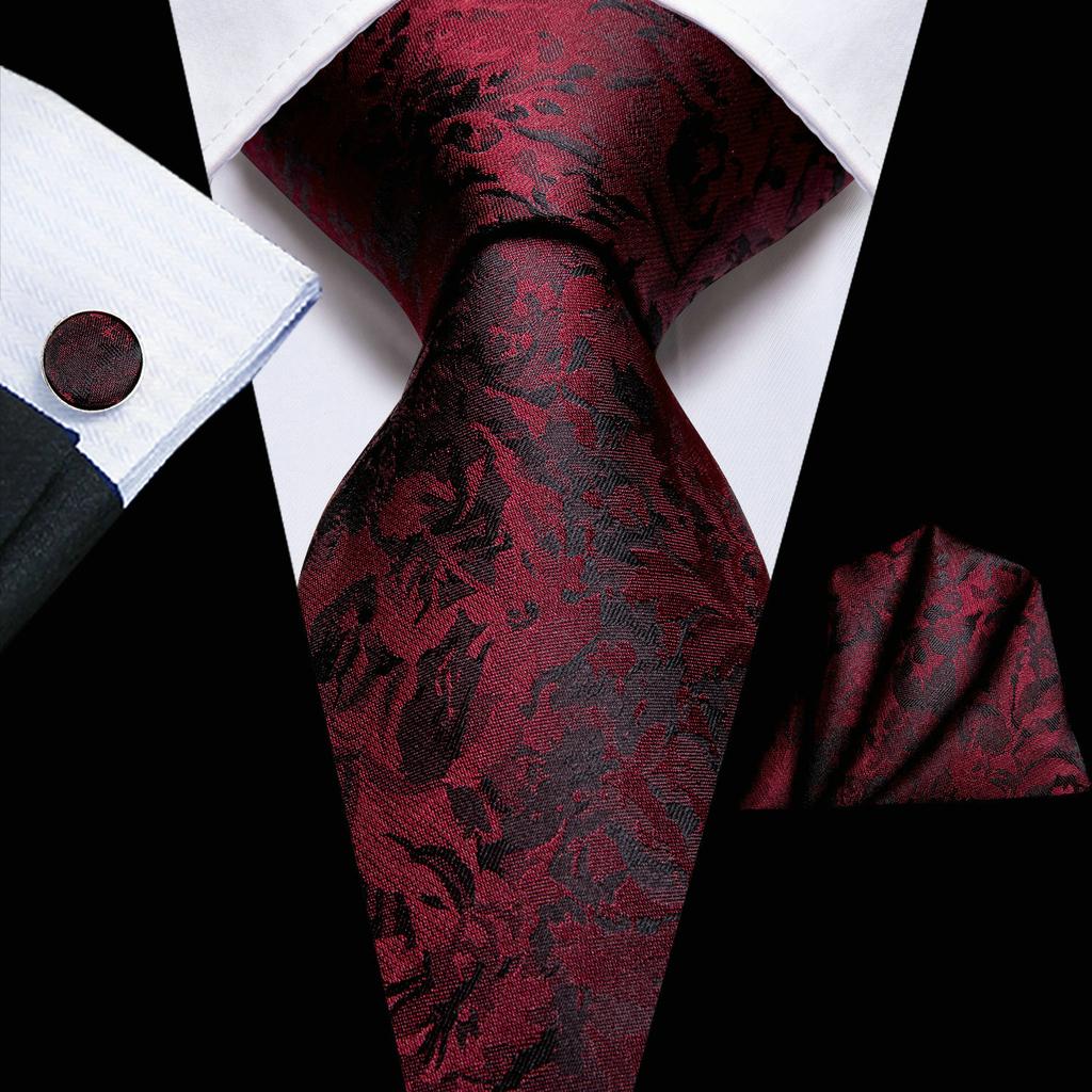 Hi-Tie Cravatta da Matrimonio a Righe Floreali Bordo per Uomo Nuova Cravatta da Uomo Designer Fazzoletto Gemelli Festa di Lavoro Dropshipping