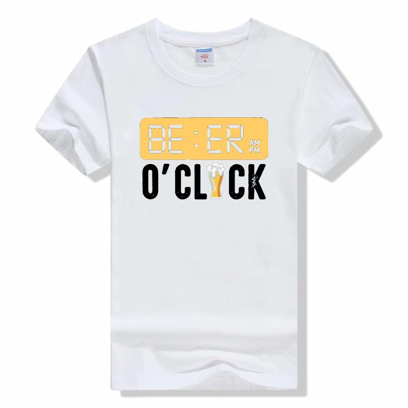 Bavlna vtipné BEER OCLOCK Unisex tričko léto cool vtipné Unisex tričko Unisex tričko s kulatým výstřihem Unisexs tričko Unisex