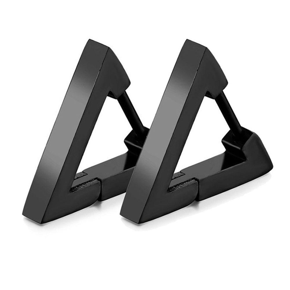 1 Pair Punk Stainless Steel Stud Earrings Black Earrings Set For Men Women Vintage Hip Hop Piercing Ear Fashionable and Minimalist Jewelry