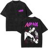 Anime Nana Osaki Vintage Washed T-shirts Grunge Black Stones Y2k Streetwear 90s Cartoon Oversized Short Sleeve T Shirt Unisex