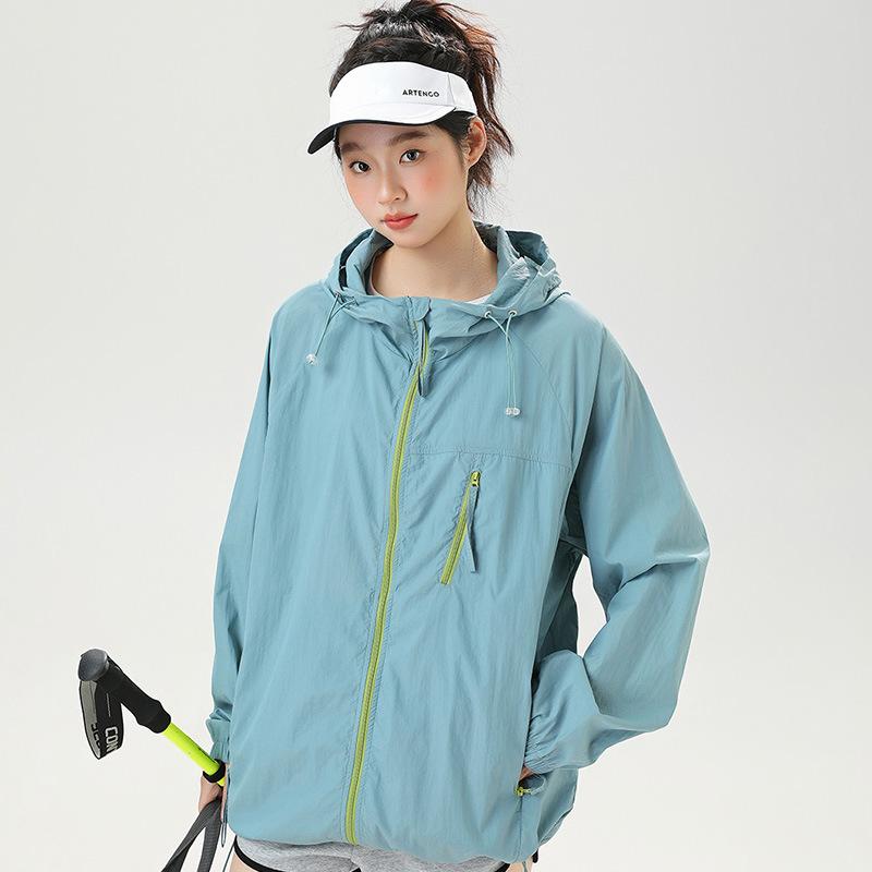 UPF10 + Sunscreen Top Jacket Men's Summer Ice Silk Hooded Sports Fishing Sunscreen Clothing Outdoor Light Sunscreen Clothing Women