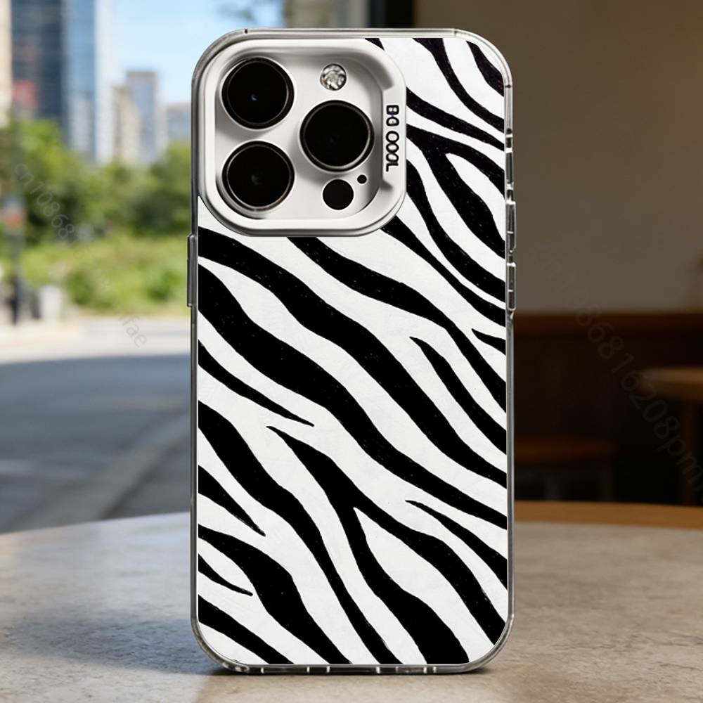 

Zebra Stripes Visual Collection White Shockproof Phone Case For iPhone 16,15,14,13,12,11,Pro,XS,Max,Plus,Mini,SE iPhone15Plus