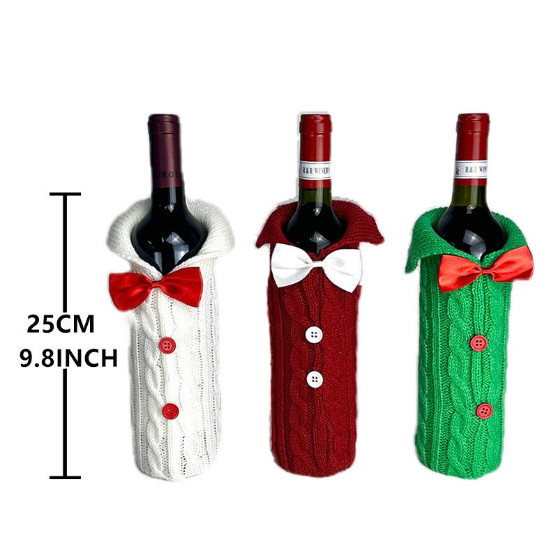Nordic style wine bottle Christmas decorations, plush wine bottle bags, Christmas red wine set, restaurant party