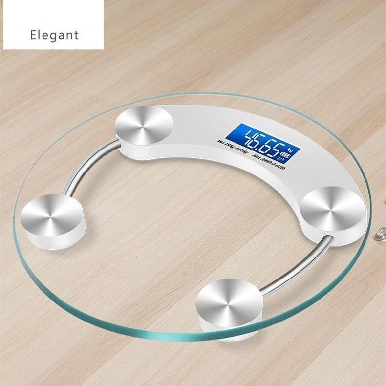 Transparente Runde Digitale Waage Körpergewichtswaage Boden Elektronische Waagen Smart LCD Badezimmerwaagen Balança 180kg Waage