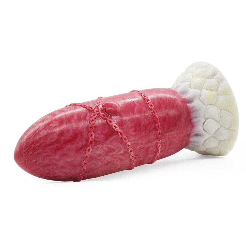 Women's Masturbator Dildo with Sucker Round Head Butt Plug Liquid Silicone Large Anal Plug Fisting   Sex Toy Realistic Dick