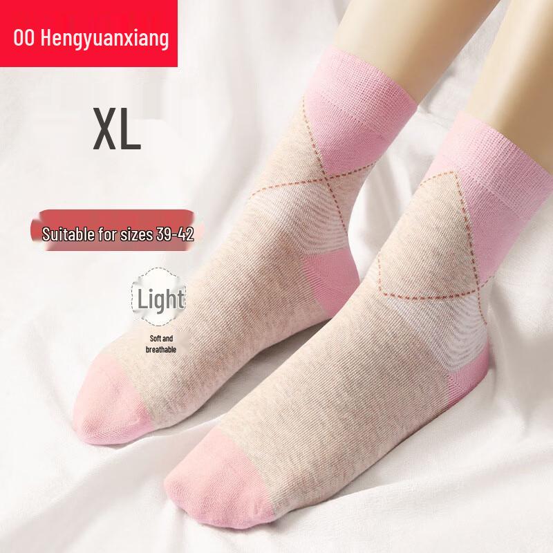 Hengyuanxiang Women s Plus Size Mid-Calf Cotton Socks