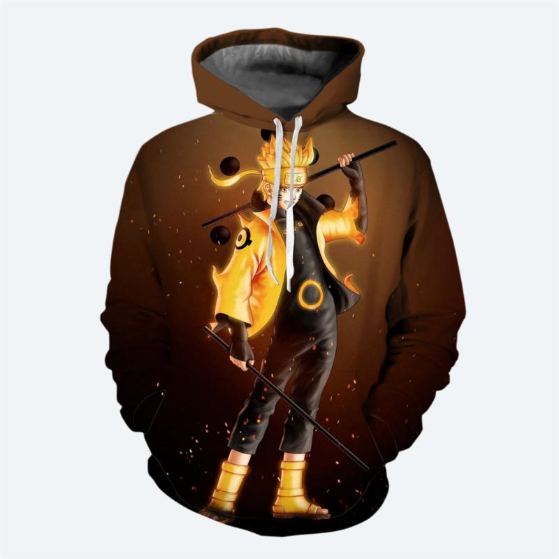 

2024 Новый 3D-печатный японский аниме-узор Наруто мужской пуловер Косплей Наруто мода уличная одежда повседневные мужские толстовки XL