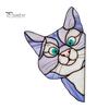 Sunlight Catching Cat Sticker Stained Glass Window Cling, Vintage Colorful Kitty Decal, Removable Static Decor for Door Wall Car, UV-Resistant