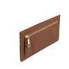 Carteira de Cartão Feminina em Couro Genuíno Carteira Plana Slim Porta-Moedas com Zíper Carteira Longa de Couro Ultrafina Carteras Para Mujer Portfel Damski