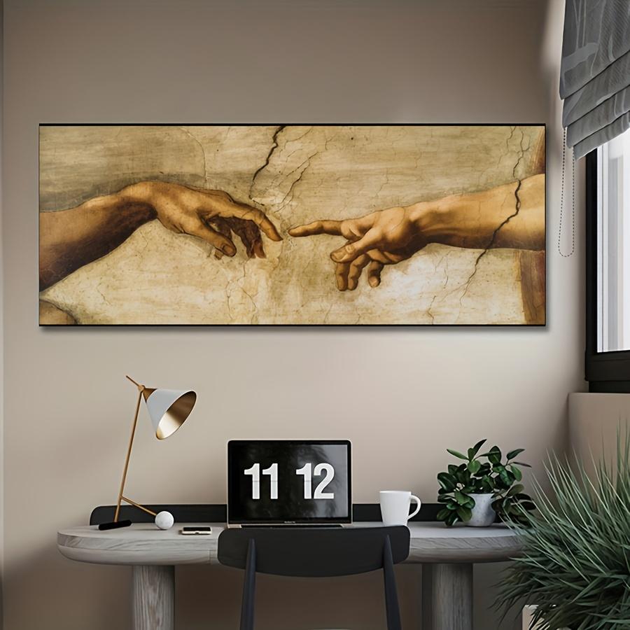 1 pezzo di arte moderna Adam tela stampata Mano di Dio affresco decorazione murale, regalo ideale per camera da letto, soggiorno, corridoio 2D fl